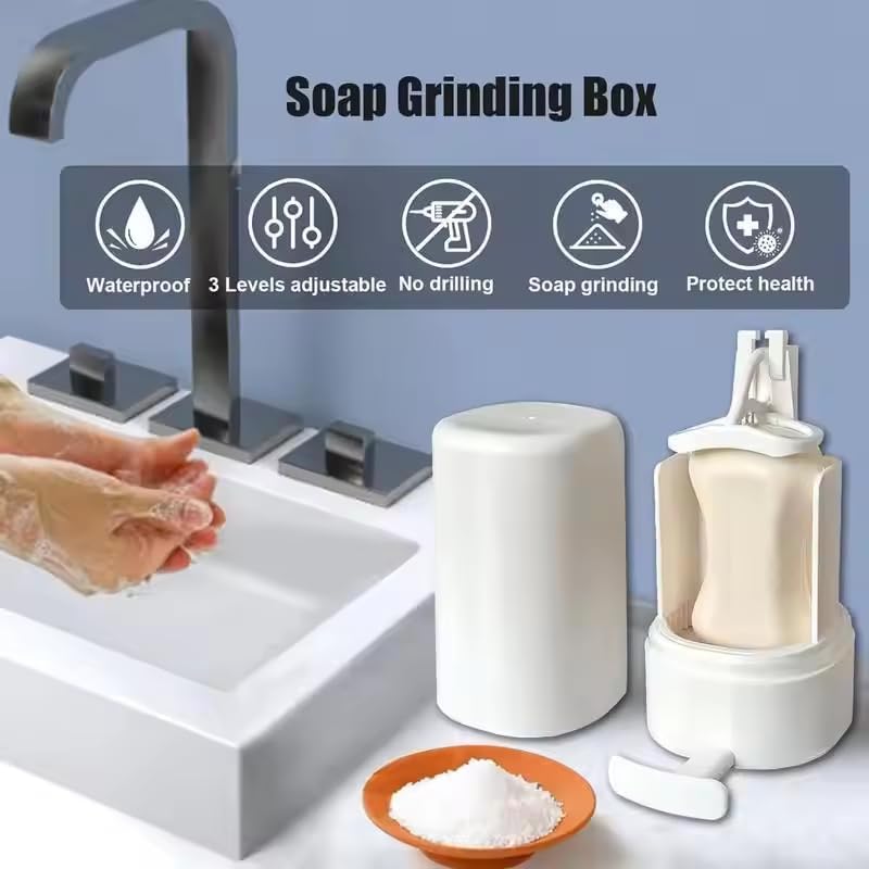 Soap Grinder, Wall Mounted Soap Grinder Container, Soap Grinder Dispenser, Bathroom Wall Mounted Shower Soap Dispenser, No Drill Waterproof Soap Container Grinder, Handwashing Leak Proof Soap Grinder